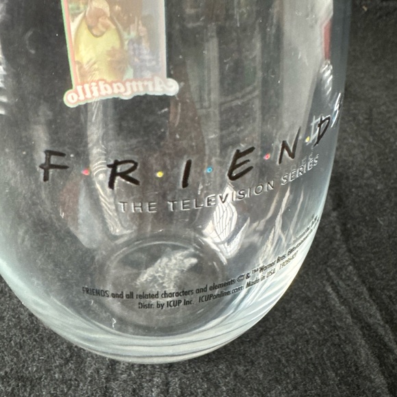 Friends the Television Series The Holiday Armadillo Episode Glass Stemless Wine - Picture 6 of 8
